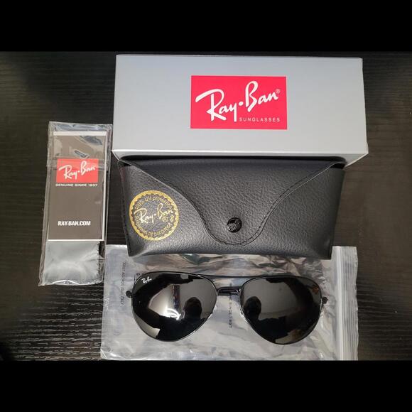 ️‍🔥NEW Ray‎ Ban RB3026 62mm Aviator Black Unisex Sunglasses - Picture 1 of 5